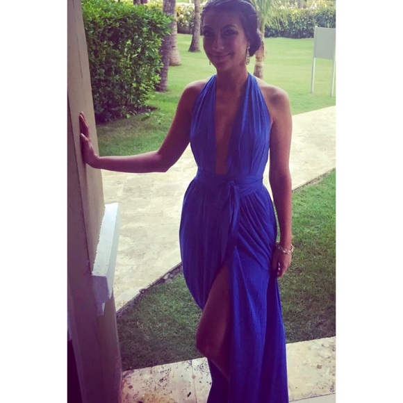 Lulus “Crescendo” Backless Wrap Low Cut Maxi Dress - Picture 11 of 16